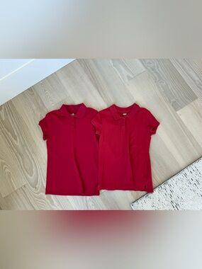 Old Navy Girls Red Short-Sleeve Polo Tops - Pair